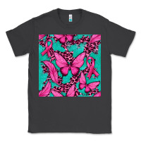 Smoke Pink Butterfly with Ribbon Cancer Classic Tee - texasbilliewilder