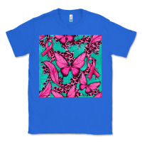 True Royal Pink Butterfly with Ribbon Cancer Classic Tee - texasbilliewilder