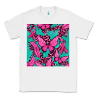 White Pink Butterfly with Ribbon Cancer Classic Tee - texasbilliewilder