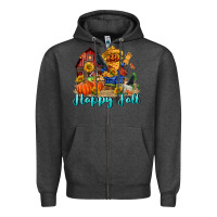 Charcoal Heather happy fall scarecrow Zipper Hoodie - FaDigitalArtStudio