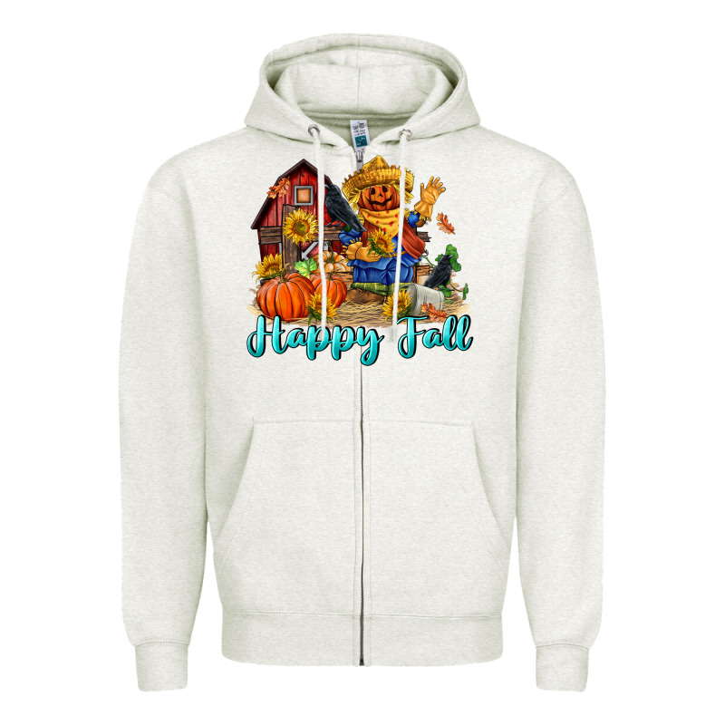 Happy Fall Scarecrow Zipper Hoodie by FaDigitalArtStudio | Teevron