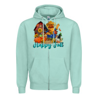 Seafoam happy fall scarecrow Zipper Hoodie - FaDigitalArtStudio