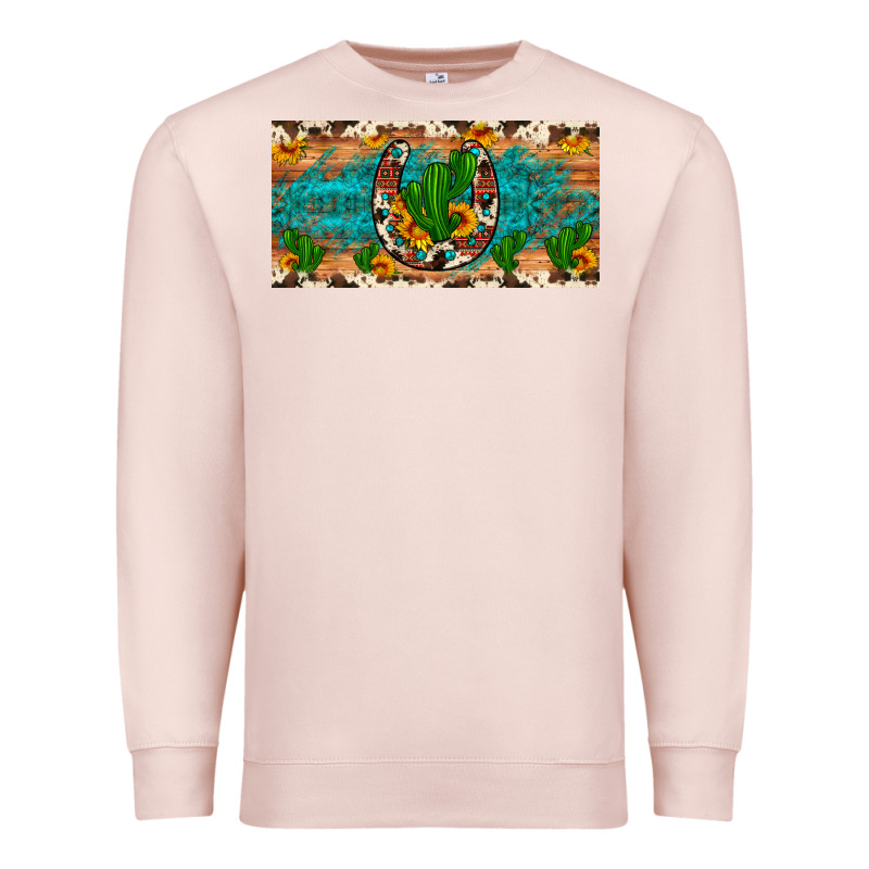 Cactus Sunflower Horseshoe License Plate Premium Sweatshirt by Artiststas | Teevron