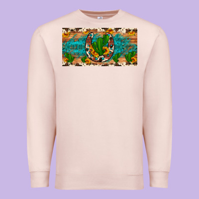 Cactus Sunflower Horseshoe License Plate Premium Sweatshirt Designed By Artiststas
