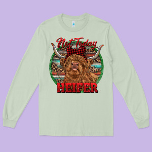 Highland Heifer Christmas Long Sleeve Tee Designed By Ranaportraitstore