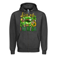 Charcoal Heather Kiss me im irish st.patricks day lips st.patricks Zipper Hoodie - Neo Western