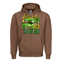 Chestnut Kiss me im irish st.patricks day lips st.patricks Zipper Hoodie - Neo Western
