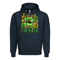 Navy Kiss me im irish st.patricks day lips st.patricks Zipper Hoodie - Neo Western