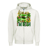 Oatmeal Heather Kiss me im irish st.patricks day lips st.patricks Zipper Hoodie - Neo Western