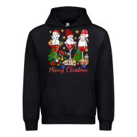 Black Merry Christmas wine and cocktails Urban Hoodie - NancyCooperArtShop
