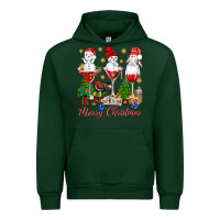 Forest Green Merry Christmas wine and cocktails Urban Hoodie - NancyCooperArtShop