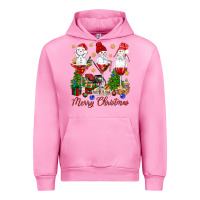 Fuchsia Pink Merry Christmas wine and cocktails Urban Hoodie - NancyCooperArtShop