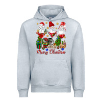 Heather Grey Merry Christmas wine and cocktails Urban Hoodie - NancyCooperArtShop