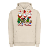 Pigment French Oak Merry Christmas wine and cocktails Urban Hoodie - NancyCooperArtShop