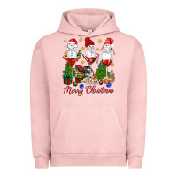 Pigment Salmon Merry Christmas wine and cocktails Urban Hoodie - NancyCooperArtShop