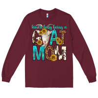 Burgundy kinda busy being a goat mom Long Sleeve Tee - texasbilliewilder
