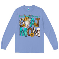 Colony Blue kinda busy being a goat mom Long Sleeve Tee - texasbilliewilder