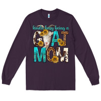 Plum kinda busy being a goat mom Long Sleeve Tee - texasbilliewilder