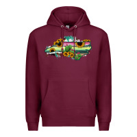 Burgundy North Carolina Map Sunflower Cactus Serape Premium Hoodie - RanaPortraitStore