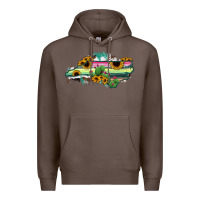 Coffee North Carolina Map Sunflower Cactus Serape Premium Hoodie - RanaPortraitStore