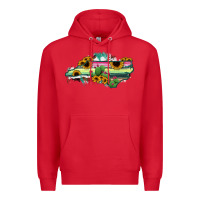 Red North Carolina Map Sunflower Cactus Serape Premium Hoodie - RanaPortraitStore