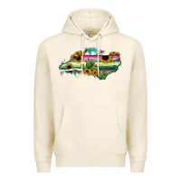 Tofu North Carolina Map Sunflower Cactus Serape Premium Hoodie - RanaPortraitStore