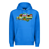 True Royal North Carolina Map Sunflower Cactus Serape Premium Hoodie - RanaPortraitStore