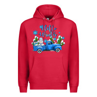 Cardinal hello winter with sniwman and  truck Premium Hoodie - AdoDesignShop