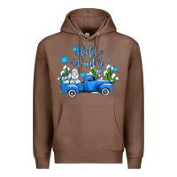 Chestnut hello winter with sniwman and  truck Premium Hoodie - AdoDesignShop