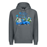 Rock hello winter with sniwman and  truck Premium Hoodie - AdoDesignShop