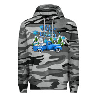 Slate Camo hello winter with sniwman and  truck Premium Hoodie - AdoDesignShop