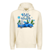 Tofu hello winter with sniwman and  truck Premium Hoodie - AdoDesignShop
