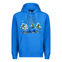 True Royal hello winter with sniwman and  truck Premium Hoodie - AdoDesignShop