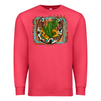Cardinal cactus sunflower cowhide horseshoe  background Premium Sweatshirt - Artiststas
