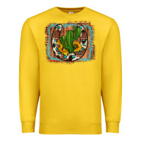 Lemon cactus sunflower cowhide horseshoe  background Premium Sweatshirt - Artiststas