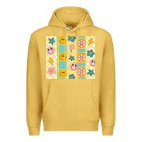 Antique Gold retro daisy Premium Hoodie - MaliasSmallBusiness