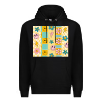 Black retro daisy Premium Hoodie - MaliasSmallBusiness