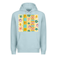 Blue Mist retro daisy Premium Hoodie - MaliasSmallBusiness