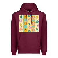 Burgundy retro daisy Premium Hoodie - MaliasSmallBusiness