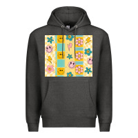 Charcoal Heather retro daisy Premium Hoodie - MaliasSmallBusiness