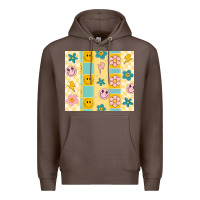 Coffee retro daisy Premium Hoodie - MaliasSmallBusiness