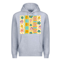 Heather Grey retro daisy Premium Hoodie - MaliasSmallBusiness