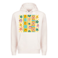 Pale Pink retro daisy Premium Hoodie - MaliasSmallBusiness