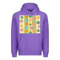 Purple retro daisy Premium Hoodie - MaliasSmallBusiness