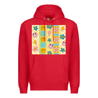 Red retro daisy Premium Hoodie - MaliasSmallBusiness