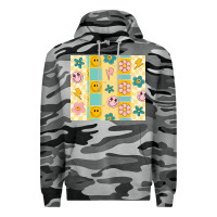 Slate Camo retro daisy Premium Hoodie - MaliasSmallBusiness