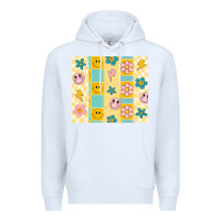White retro daisy Premium Hoodie - MaliasSmallBusiness