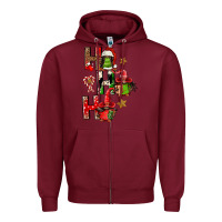 Burgundy ho ho ho afro gnomes Zipper Hoodie - FaDigitalArtStudio