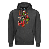 Charcoal Heather ho ho ho afro gnomes Zipper Hoodie - FaDigitalArtStudio