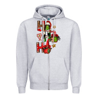 Heather Grey ho ho ho afro gnomes Zipper Hoodie - FaDigitalArtStudio